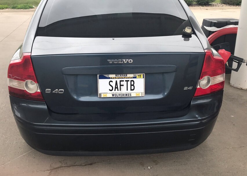 SAFTB license plate
