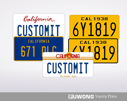 California Personalized License Plate Fuwong Front License Plates