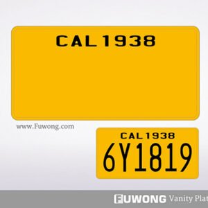 California personalized license plate metal type