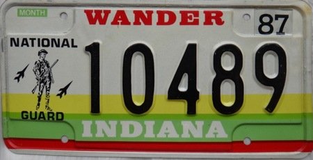 Indiana license plates