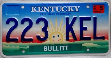 Colorful Kentucky license plate