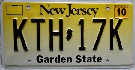 New Jersey Garden state license plate design