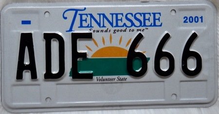Tennessee license plate sun rising design
