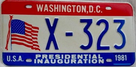 Washington DC license plates with USA flg