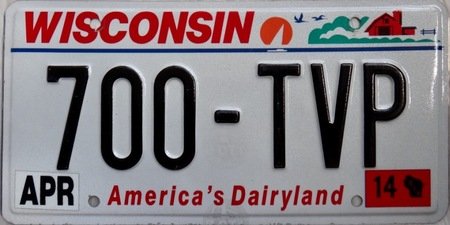 Wisconsin us licence plates