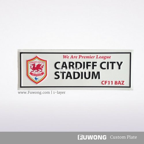 Cardiff city stadium license plate, sign by Fuwong